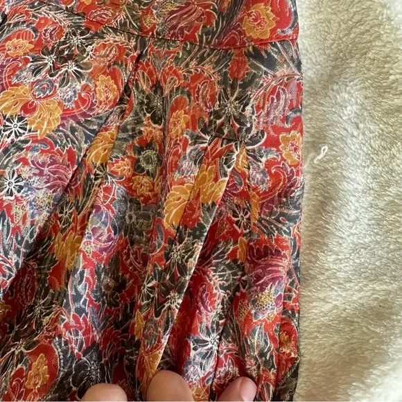 Maeve Rosie Pleated Brocade Skirt, lined, Size L